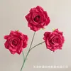 3 rosas artificiales color moca, decoración de alta gama para el hogar, arreglo floral para salón de bodas, decoración de cascada para hotel, flores artificiales