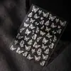 Cyansea Nuevas Pegatinas de Mariposa para Manicura Pintadas a Mano Mariposa Blanca Dorada Calada Pegatinas de Uñas Portátiles Pegatinas Decorativas