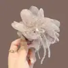 Pendientes de Borla con Cuentas de Cristal y Flores Retro, Gama Alta, Súper Hada Elegantes, Diseño de Nicho, Pendientes Exagerados Estilo Vacaciones