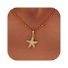Colar Europeu e Americano de Luxo Acessível Nicho Estrela do Mar Oceano Moda Boêmia Praia Pingente Colar Joias Estilo Oceano para Mulheres