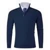 Nuevo Suéter de Punto para Hombre de Amazon, Color Sólido, Cálido, Cuello Alto, Media Cremallera, Prenda Base para Hombre