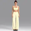 Conjunto de sujetador deportivo de verano para mujer transfronterizo con cuello halter y almohadillas en el pecho, sujetador de fitness, top bonito para espalda para Pilates yoga