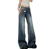 Nueva colección verano y otoño 2026: Jeans retro americanos lavados de cintura alta para mujer, adelgazantes, ajuste ligeramente holgado, pantalones largos de campana, venta al por mayor
