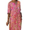 Aliexpress Wish Comercio Transfronterizo Nuevo Ropa de Mujer de Comercio Exterior Europeo y Americano Vestido de Manga Media con Cuello en V Vestido Estampado Multicolor para Mujer