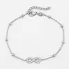 Pulsera Exquisita de Acero de Titanio con Símbolo de Infinito, Cadena Cruzada y Cadena de Cuentas, Regalo para Mejor Amigo, Pulsera con Símbolo de Infinito
