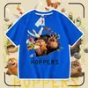2026 Novo Plano de Transformação do Castor Camiseta Infantil de Algodão Puro Manga Curta Verão Desenho Animado Tendência Top para Meninos e Meninas