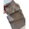 Mezcla de lana suave y pelo de mapache, pantalones anchos color café, nueva colección otoño/invierno 2026, pantalones largos de punto de cachemira casuales y cálidos