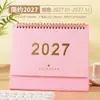 Calendário de Mesa Minimalista Estilo Morandi 2027 Ornamento de Mesa Calendário de Check-In de Autodisciplina Edição Corporativa Personalizável