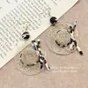 Nuevos Pendientes de Malla de Paja Hechos a Mano para Mujer, Colgantes de Oreja con Bloques de Color, Lujo Ligero, Diseño de Nicho de Alta Gama, Accesorios Elegantes