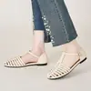 Sandalias Retro de Punta Redonda para Mujer, Nueva Moda de Verano Zapatos Tipo Zueco Romano Tejidos de Tacón Grueso E2038-2