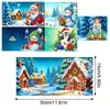 Tarjetas de Felicitación Navideñas Populares Transfronterizas Multiserie Hechas a Mano con Diamantes Juego de 9 Piezas con Sobres Pegatina de Diamante Dibujos Animados Juego de 6 Piezas
