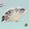 Leque Dobrável Estilo Antigo para Homens e Mulheres, Leque de Dança Clássica, Leque de Bambu Estilo Chinês, Adereços para Fotografia Dinastia Han, Leque Dobrável Artesanal, Leque Artesanal