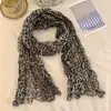 Bufanda de Seda Plisada con Estampado de Leopardo Retro para Mujer 2026 Nueva Prenda de Abrigo de Primavera/Otoño Bufanda Chal Moda de Gama Alta Protector Solar Bufanda para el Cuello