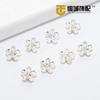 Banhado a ouro 14K envolto em cinco folhas contas de flor de alta cor pulseira frisada diy colar artesanal tridimensional acessórios de flor de pêssego