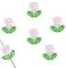Pétalos de tulipán de vidrio con degradado colorido, hojas de flores, material de cuentas para bricolaje, pulseras, pendientes, accesorios de joyería
