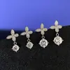 Brincos Populares de Prata Esterlina S925 com Moissanita do Xiaohongshu, Design de Nicho, Sensação de Luxo, Laço Exquisito, Dinâmicos