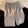 Pantalones Cortos Wafflick de Verano para Hombre Moda Sueltos Estudiantes Estilo Coreano Etiquetado Pantalones de Pareja Casuales Pantalones de Pierna Ancha