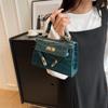 Bolsa Kelly de Mão Versátil e Sofisticada com Estampa de Crocodilo da Moda para Primavera/Verão 2025