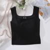 Colete de ombro largo Cinto feminino Almofada de peito Interior Vestindo Verão Exterior Vestindo Colarinho Quadrado Lindo Sutiã de Costas Tubo de Base de Uma Peça Top Peito Embrulhando