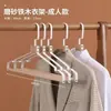 Percha de Madera de Haya de Hombro Ancho, Percha de Hierro-Madera Minimalista Nórdica Negra y Blanca que No Deja Marca, Colgador de Pantalones para Armario Doméstico, Percha Grande para Abrigos