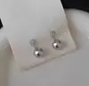 Brincos de Zircônia Micro-Incrustada e Pérola Swarovski Estilo Francês Vintage para Mulheres, Simples e Elegantes, Delicados e Versáteis, com um Visual Rico e Luxuoso