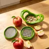 Novo Cortador de Frutas Multifuncional Três em Um de Aço Inoxidável Cortador de Maçã Fruta Multifuncional Cortador de Batata Frita Cortador de Batata Pode Ser Personalizado