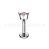 Uña de Labio de Titanio F136 Gato Diamante Checo Uña de Oreja Uña de Hueso de la Oreja Piercing de Aleación de Titanio G23 Joyería Uña de Oreja de Gato Uña Coclear