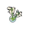 Broche de Planta em Vaso Desenho Animado Emblema de Metal Planta Verde Planta Cacto Decoração Bolsa Roupa Pingente