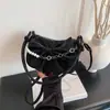 2025 Nuevo Bolso Pequeño Suave para Mujer Bolso Cruzado con Lazo Bolso de Hombro Versátil con Cadena Empalmada de Perlas