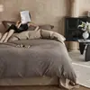 Tela nueva, cálida y suave~ ligeramente cepillada, sin pelusa, juego de cuatro piezas 100% algodón. Diseño jacquard con estética americana, cálido y cómodo para dormir, algodón puro para otoño e invierno