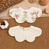 Distribuidor de Baberos Impermeables de Doble Cara de Algodón Puro Tamaño Bebé para Lactantes y Niños Pequeños, Baberos con Forma de Pétalo para Niñas y Niños