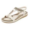 923-5 primavera e verão 2025 novas sandálias rasteirinhas leves e confortáveis para mulheres com cinto elástico lazer praia sapatos tamanho grande