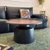 Conjunto de Mesa de Centro para Sala de Estar Estilo Creme Branco Celebridade da Internet Estilo Moderno Minimalista Apartamento Pequeno Mesa Lateral Redonda Mesa de Centro Pequena