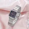 Relógio Feminino Pequeno Quadrado Estilo Minimalista, Prata, Luxo Leve, Nicho, Sensação de Alta Qualidade, Estilo Estudante Ins, Pulseira de Aço, Relógio Feminino Elegante