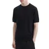 ¡Guau, top de punto a rayas de línea irregular suelta hecho a medida para hombre, camiseta ligera de manga corta para verano, ajustada a la cintura