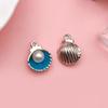 Accesorios de aleación para goteo de aceite, Joyería de moda de verano, Colgantes de concha de imitación de gradiente colorido, Accesorios para ropa, Colgantes para manualidades