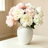 Ramo de peonías artificiales, flores falsas para decoración de escenas, arreglo floral con un toque de alta gama y realista