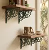 Marco de Soporte de Ángel Triangular Verde y Dorado Estilo Europeo Vintage de Hierro Transfronterizo Decoración de Pared Abstracta Soporte para Estante de Casa Estante de Almacenamiento