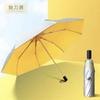 Sombrilla Solar Protección UV Doble Capa Plata Titanio Sombrilla Parasol Protección Solar Extra Fuerte Plegable para Mujer para Lluvia o Sol Doble Uso upf50+