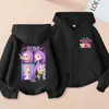 Sudadera con Cremallera de Moda Estampada Kpop Anime de Amazon para Niños y Niñas Sudadera con Capucha Casual para Primavera y Otoño