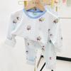 Roupas e Calças de Algodão Lycra Sem Costura Antibacteriano Infantil de Outono, Pijamas Infantis, Roupa de Descanso Unissex, Conjuntos Infantis Pequenos, Médios e Grandes, Roupas para Bebês