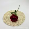 Flor Artificial Acácia Rosa Veludo Flor Única Transfronteiriça Decoração Salão de Casamento Material Floral Rosa Artificial Flor de Seda Dia dos Namorados