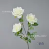 Flor de rosa británica de 3 cabezas, rama única, simulación, flor para ramo de novia, decoración de entrada del hogar, diseño de paisaje
