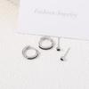 Aretes Nicho Simples Geométricos Redondos de Dos Usos Estilo Coreano Combinan con Todo Línea Negra Moda Pendientes de Tendencia para Oficina