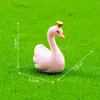 Miniatura de paisagem criativa coroa casal cisne figuras, paisagismo de jardim DIY decorativo pendurado acessórios, pequenos ornamentos