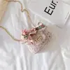 Bolsa infantil estilo coreano bolsa de ombro fofa de princesa bolsa transversal infantil de coelho de desenho animado flor para meninas
