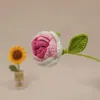 Buquê de Rosas em Crochê Gradiente Feito à Mão, Rosas Tecidas Simuladas, Presente para o Festival Qixi e Dia dos Professores, Flores Eternas