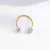 Explotaciones Transfronterizas Diamante Bola Clavo de Oreja 2025 Super Destello Tendencia Acero de Titanio de Alta Calidad Tipo C Clavo de Oreja Clavo de Nariz Aro de Oreja Pendientes