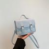 Temperamento Estudiantil Femenino Bolso Cambridge para Mujer Primavera y Verano 2024 Nuevo Elegante Color Sólido Fresco Joker Pequeño Bolso Cuadrado Pequeño