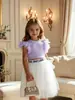 Conjunto de Falda de Malla de Verano 2025 para Niñas Transfronterizo, Conjunto de Falda Dulce para Niñas, Conjunto de Falda Infantil para Niñas